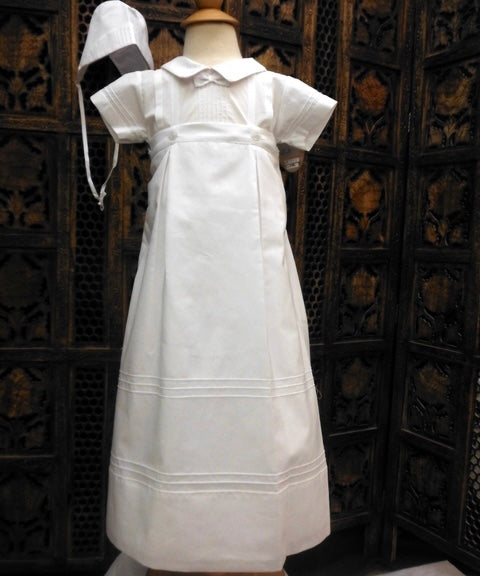 BAPTISM-CHRISTENING GOWN AND TAILORED BONNET