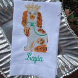 EMBROIDERED STAFFORDSHIRE GUEST TOWEL