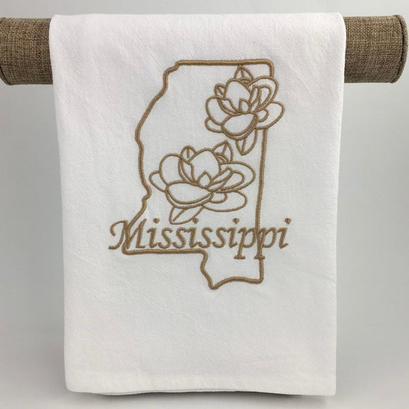 EMBROIDERED MS MAGNOLIA FLOUR SACK TOWEL