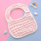 MONOGRAM COTTON MUSLIN PINK BIB & BURP CLOTH SET