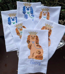 EMBROIDERED STAFFORDSHIRE GUEST TOWEL