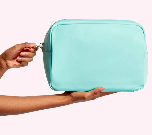 MONOGRAM NYLON LARGE MAKEUP TRAVEL POUCH MINT