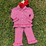 CHRISTMAS PJS STRIPE KNIT GIRLS