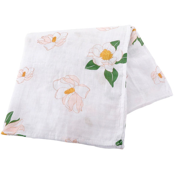 SOUTHERN MAGNOLIA SWADDLE RECEIVING  BLANKET