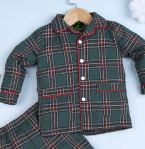 CHRISTMAS PLAID PJS GREEN