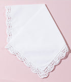 LACE HANDKERCHIEF w/ MONOGRAM
