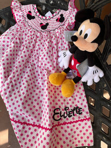 minnie smocked dress NEW Le' Za Me Red Polka Dot Mouse Perfect for all her Magical Adventures babyGap Disney Minnie Mouse