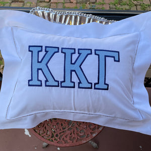 EMBROIDERED SORORITY HEMSTICH PILLOW