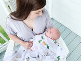 SOUTHERN MAGNOLIA SWADDLE RECEIVING  BLANKET