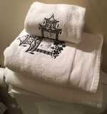 EMBROIDERED BATH TOWEL 8PC WHITE SET