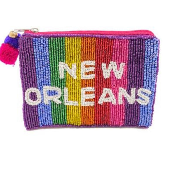 BEADED NEW ORLEANS POUCH