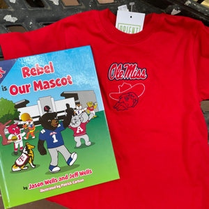EMBROIDERED OLE MISS REBEL T SHIRT