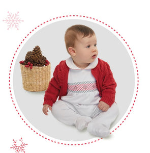 SMOCKED CHRISTMAS LAYETTE FOOTIE