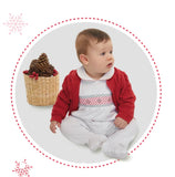 SMOCKED CHRISTMAS LAYETTE FOOTIE