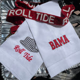 EMBROIDERED ROLL TIDE GUEST TOWEL