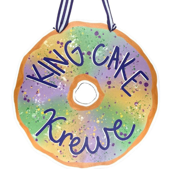 MARDI GRAS DOOR HANGER KING CAKE KREWE
