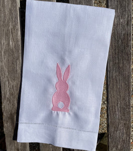 EMBROIDERED BUNNY GUEST TOWEL