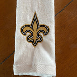 EMBROIDERED VELOUR TERRY GOLF TOWEL WHITE