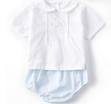 BABY BOY DIAPER SET EMBROIDERED GIRAFFE