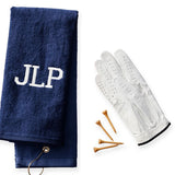 EMBROIDERED VELOUR TERRY GOLF TOWEL NAVY