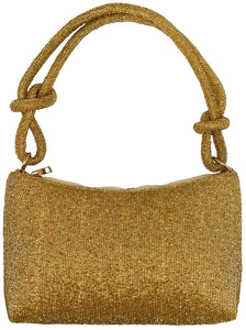 BEADED GOLD SHOULDER BAG