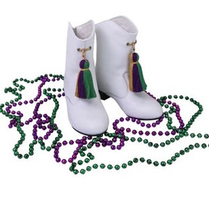 MARDI GRAS MAJORETTE BOOTS FOR KIDS WITH TASSELS