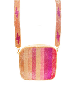 BEADED BOX BAG & BEADED STRAP STRIPE & BOLT