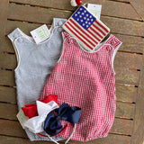 MONOGRAM UNISEX RED SEERSUCKER BUBBLE