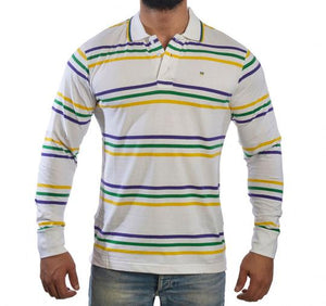 MARDI GRAS STRIPE ADULT L/S RUGBY