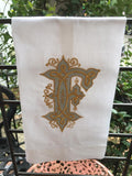 MONOGRAM EMBROIDERED GUEST TOWEL MAGAZINE FONT