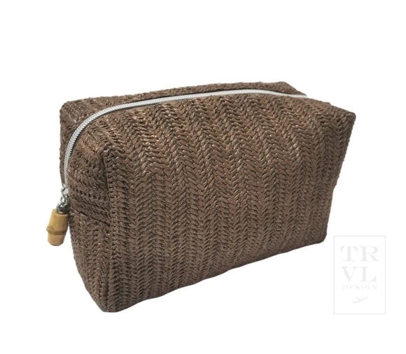 MONOGRAM COCO STRAW ONBOARD MAKEUP BAG or POUCH