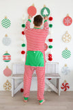 MONOGRAM CHRISTMAS STRIPE ONESIE PJs ADULTS