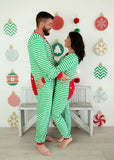 MONOGRAM CHRISTMAS STRIPE ONESIE PJs ADULTS