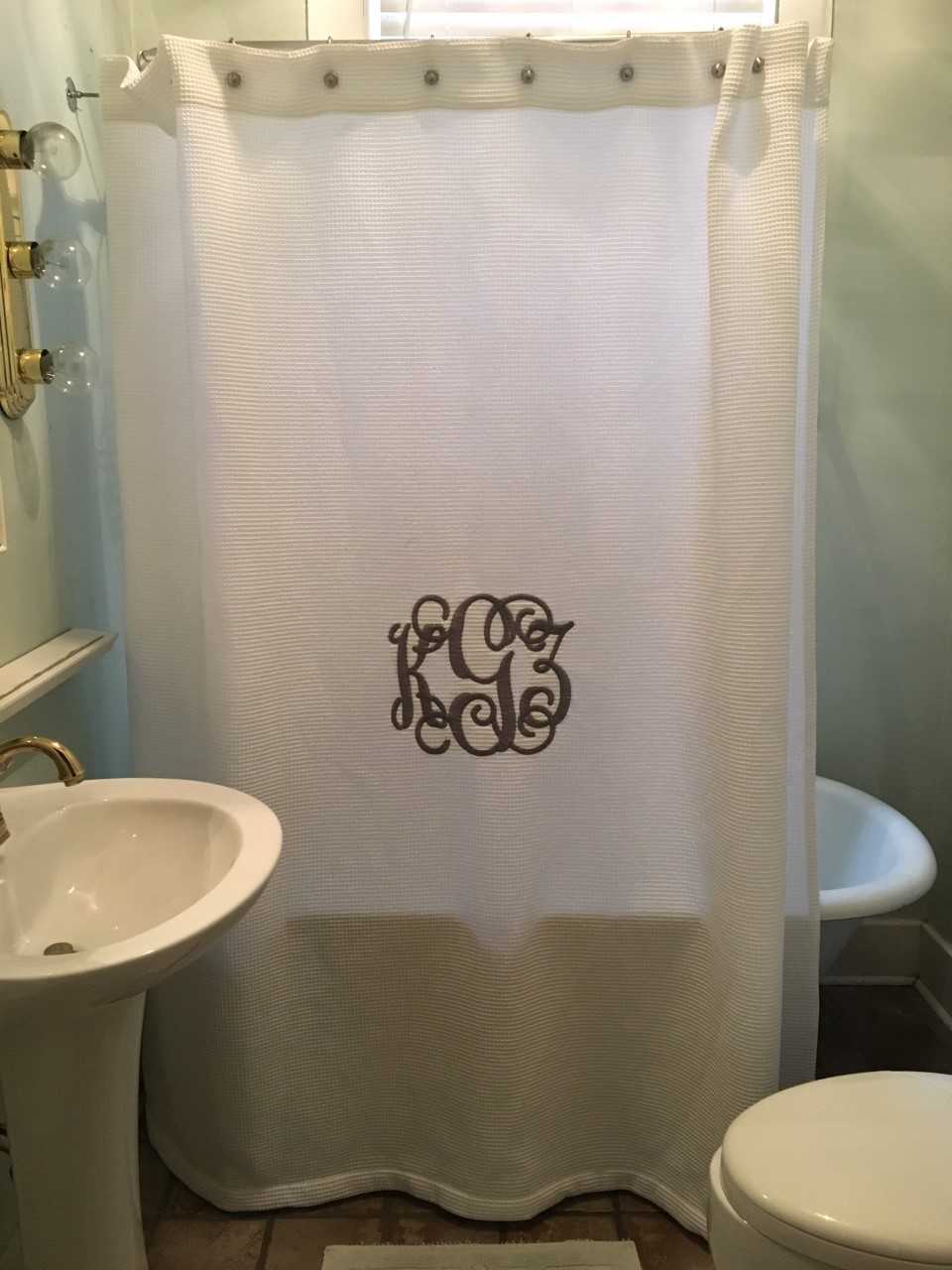 Custom Embroidered Monogram Shower Curtain Orient Expressed