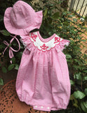 SEERSUCKER ANCHOR SMOCK BUBBLE & HAT
