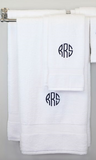 EMBROIDERED BATH TOWEL 8PC WHITE SET