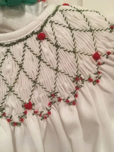 WHITE SMOCKED BISHOP CHRISTMAS DRESS